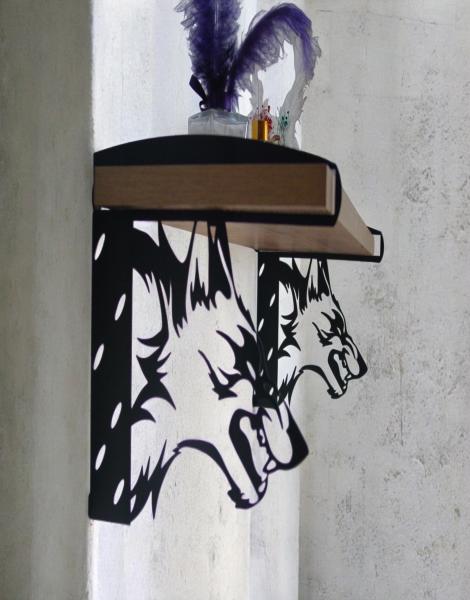 Kurt Temalı Duvar Rafı