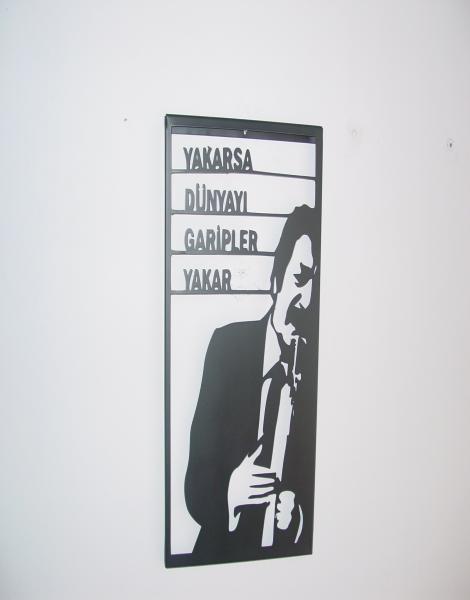 Müslüm Baba Metal Tablo 26 cm ye 46 cm