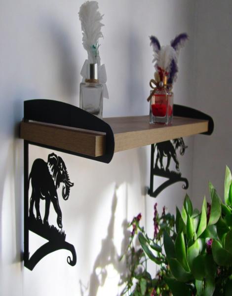 Fil Temalı Duvar Rafı